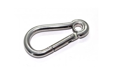 Stainless Steel Carabina - Spring Hook with Eye - Click Image to Close